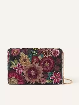 Image of Accessorize Floral Embellished Flap Clutch