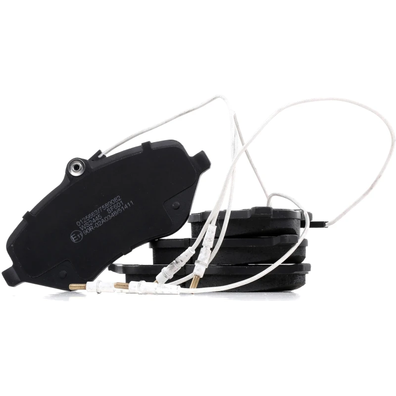 Image of RIDEX 402B0409 Brake pad set Front Axle, incl. wear warning contact, with accessories, with adhesive film Brake Pad Set,disc brake (402)