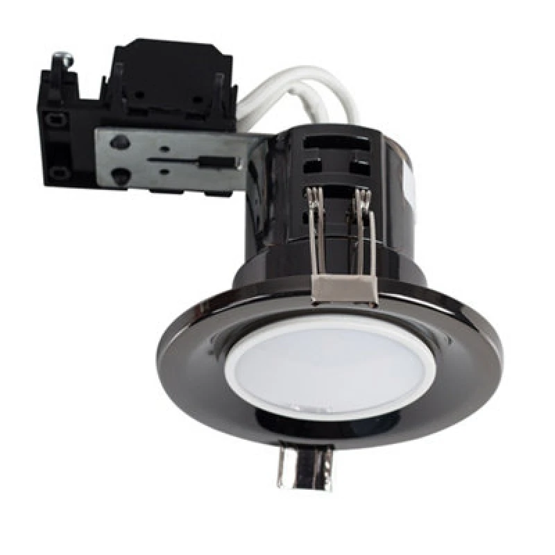 Image of ValueLights ValueLights Downlight Fire Rated Ceiling Light Fitting 4 Pack With Cool White Bulbs in Black One Size Unisex 5016529056379