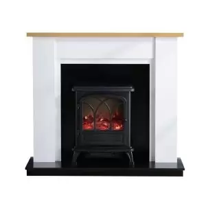 Focal Point Linford Oak & White Fire Suite