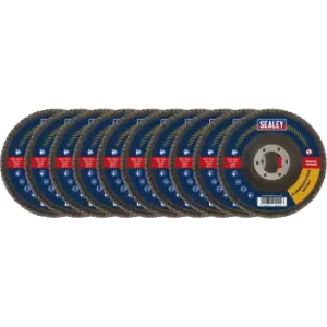 Image of Sealey Aluminium Abrasive Flap Discs Pack of 10 115mm 40g