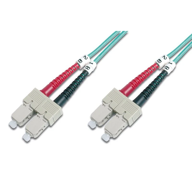 Image of FDL 1M OM3 50/125 SC-SC DLX 2.8mm FIBRE OPTIC CABLE - AQUA