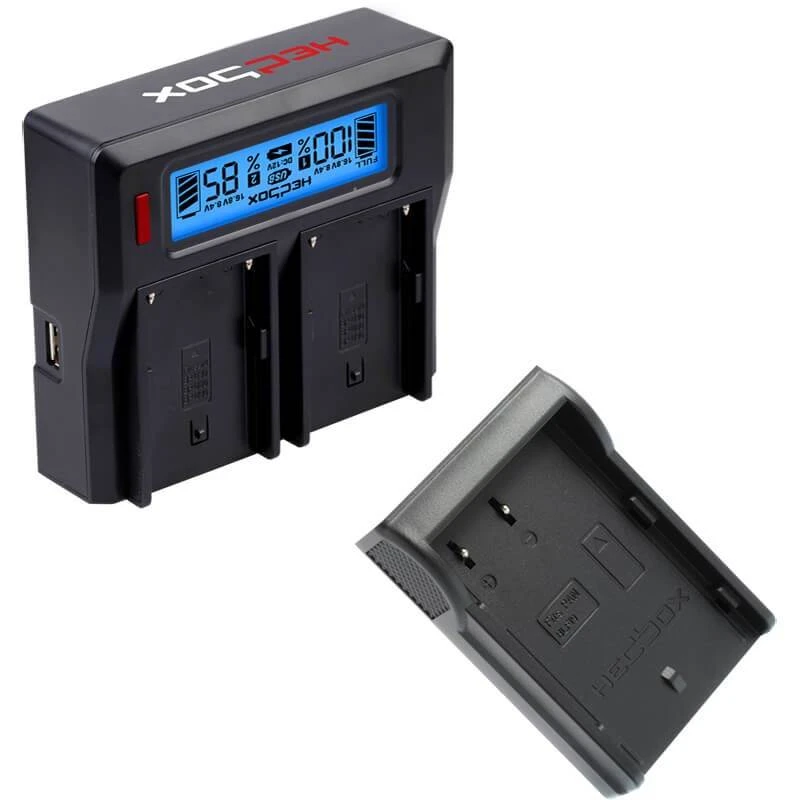 Image of Hedbox RP-DC50 Charger Dual Battery Charger and DBLF19 Plate Kit