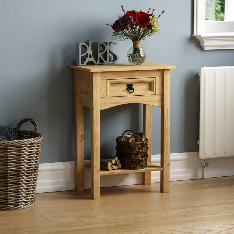 Image of Lassic Vida Designs Corona 1 Drawer Console Table Pine unisex 1 Drawer