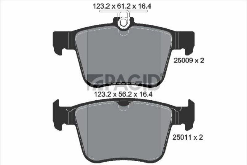 Image of Brake pad set PAGID T1977N
