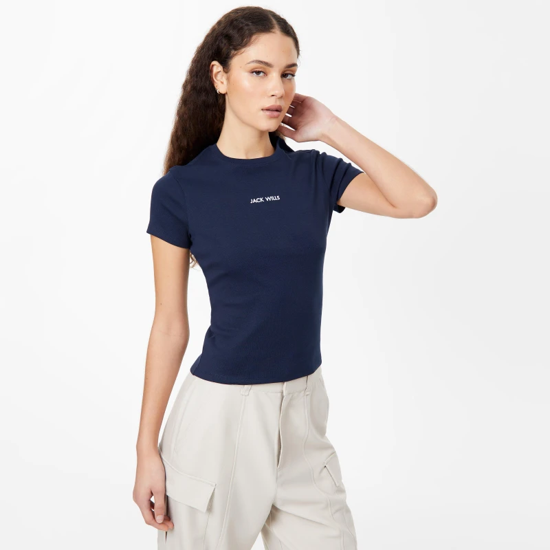 Image of Jack Wills Longline Baby T-Shirt - Blue Blue 6