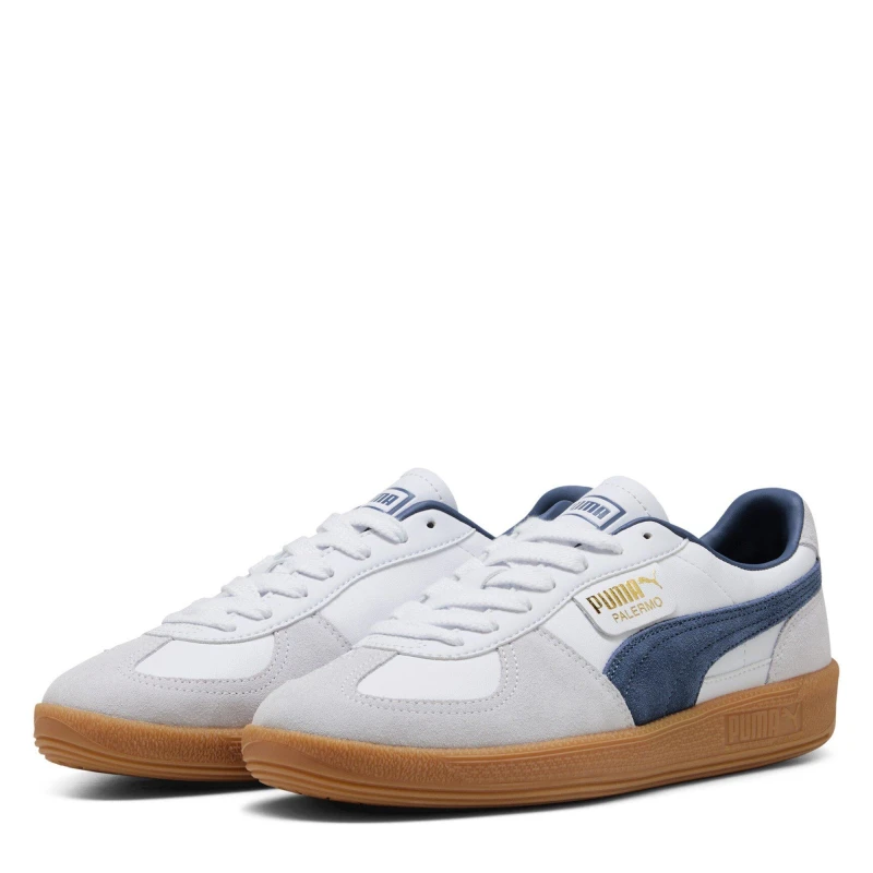 Image of Puma PUMA Palermo Mens Trainers White/Blue male 8 (42)