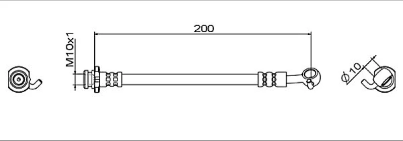 Image of METZGER 4111954 Brake Hose at brake caliper, Banjo M10 Brake Hose (83)