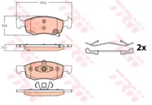 Image of TRW Brake pad set GDB2099 Brake pads,Brake pad set, disc brake OPEL,VAUXHALL,Corsa E Schragheck (X15),Corsavan Mk IV (E) Kastenwagen (X15)