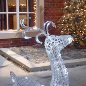 Image of The Winter Workshop - Ivandoe The 87Cm Spun Acrylic Christmas Reindeer With Sleigh