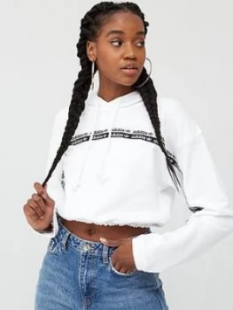 Image of adidas Originals Cropped Hoodie - White, Size 14, Women