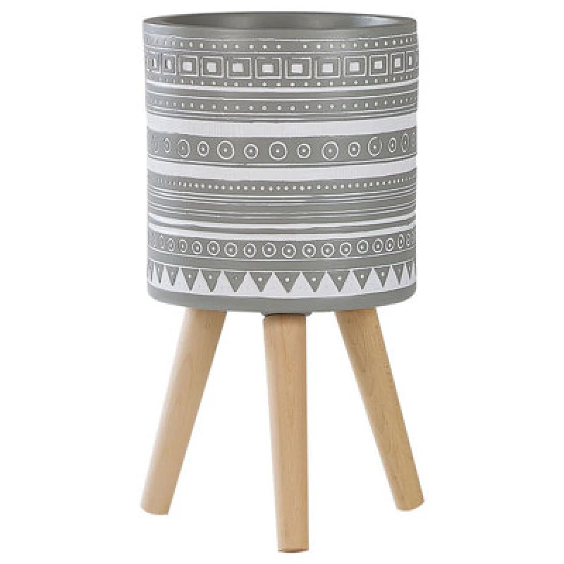 Image of Beliani Elevated Plant Pot Nausa 30 Cm Light Grey