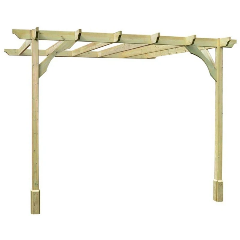 Image of Rutland County Garden Furniture Ltd Wall Mounted Premium Pergola, Wood, L300 x W360 x H270 cm, Light Green Light Green Unisex