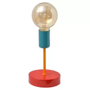 Tube Table Lamp Red Orange Turquoise 12cm