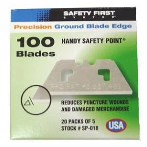 image of Pacific Handy Cutter Safety Point Blades Silver Ref SP 018 Pack 100 Up