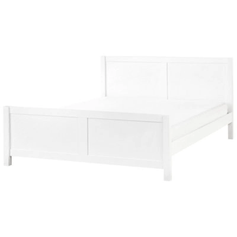 Image of Beliani Bed Wood Champagnat 180 X 200 Cm (Eu Super King) White