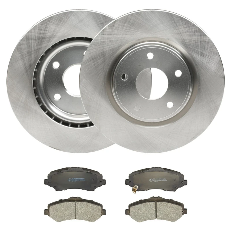 Image of RIDEX 3405B1939 Brake disc and pads set Front Axle, Brake Disc Type: internally vented, with acoustic wear warning Brake Set,disc brakes (3405)