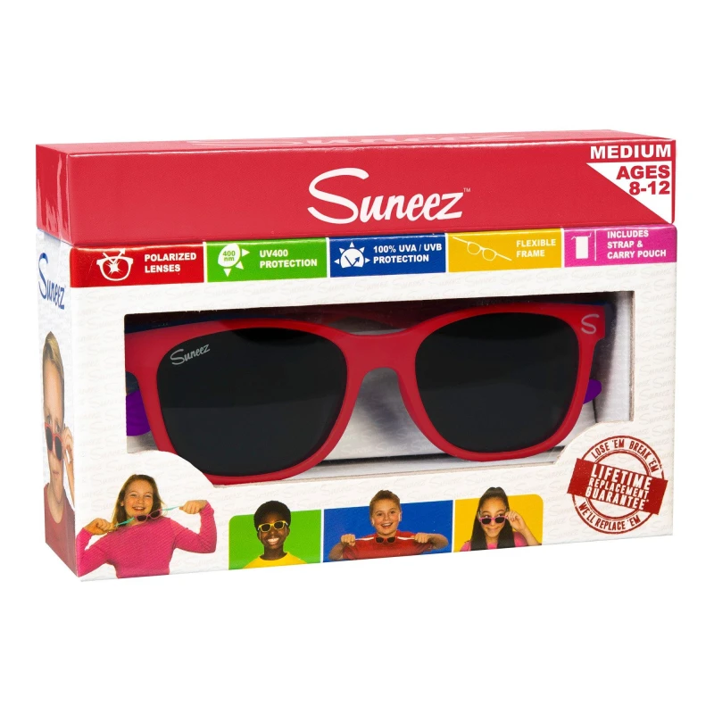 Image of Suneez Polarised Sunglasses Juniors - Red Red 8-12yrs