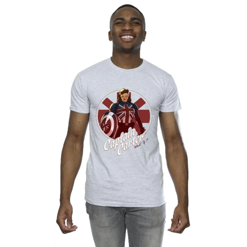 Image of Marvel Marvel Men What If Captain Carter T-Shirt in Grey Size: Small Grey S Male 5057864883688