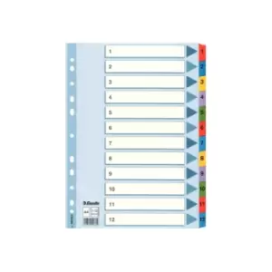 Image of Esselte Mylar 1-12 Part Dividers A4 - Multi-Coloured - Outer carton of