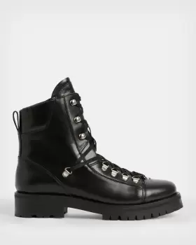 Image of AllSaints Womens Leather Franka Boot, Black, Size: UK 4/US 6/EU 37