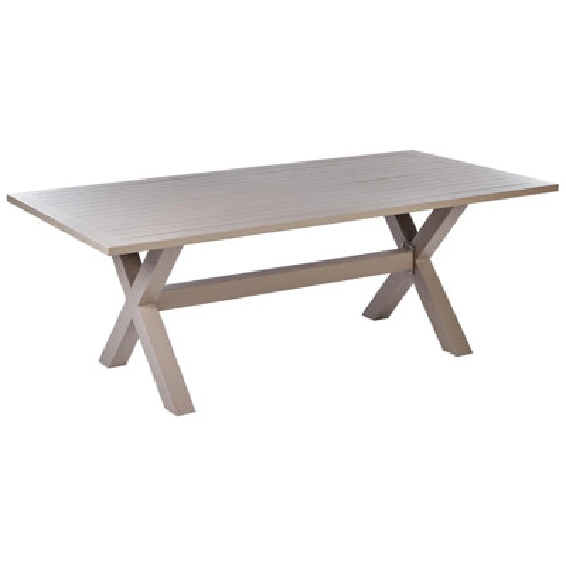 Image of Beliani Garden Dining Table Cascais 200 Cm 105cm Metal Taupe