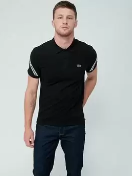 Image of Mens Lacoste Regular Fit Stretch Mini Pique Polo Size 3 - S Black