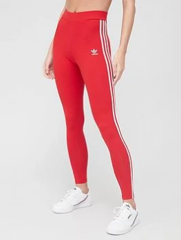 Image of adidas Originals 3 Stripe Tights - Red, Size 6, Women