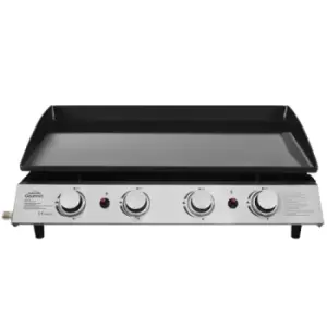 image of Dellonda 4 Burner Portable Gas Plancha 10kW BBQ Griddle, Stainless Steel