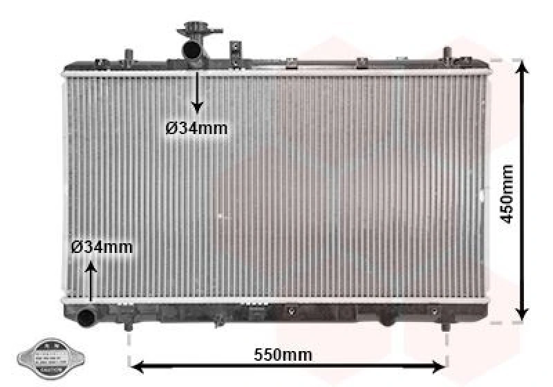 Image of VAN WEZEL Engine radiator VAN WEZEL 52002084