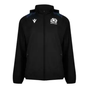 Macron Scotland Rugby Waterproof Jacket 2023 2024 Adults - Black