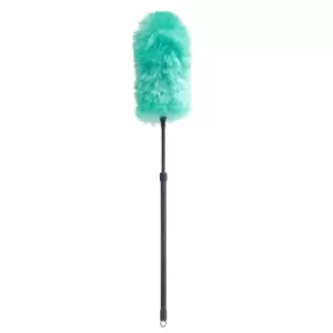 JVL Synthetic Static Duster with Extendable Pole Turquoise/Grey