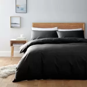 Image of Linea Egyptian 200 Thread Count Duvet Cover - Black
