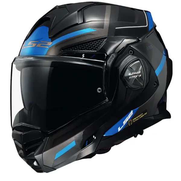 Image of LS2 FF901 Advant X Spectrum Black Titanium Blue Modular Helmet Size S