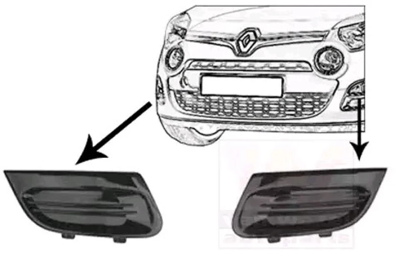 Image of VAN WEZEL 4372599 Bumper Grill Fitting Position: Right Front Ventilation Grille,bumper (244)