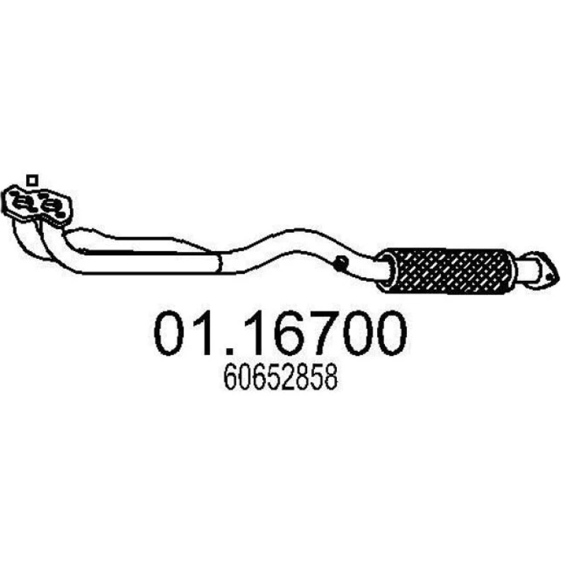Image of MTS 01.16700 Exhaust Pipe Front, Length: 1040mm Exhaust Pipe (17)