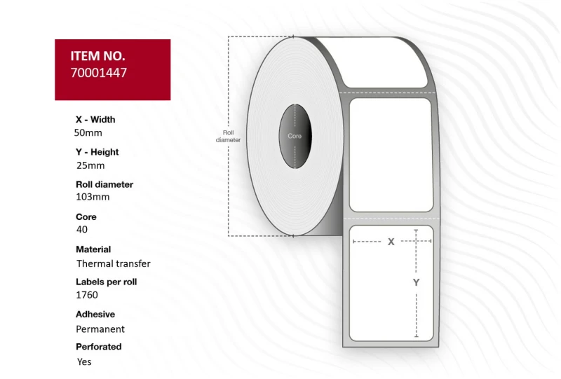 Image of Capture 70001447 printer label White