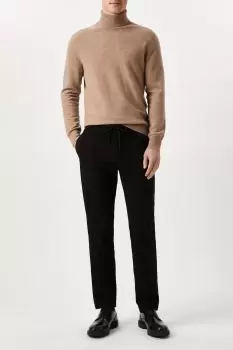 Image of Mens Slim Fit Black Drawstring Trousers