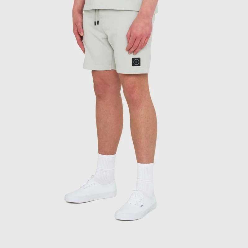 Image of Marshall Artist Mens Drawstring Logo Patch Chino Shorts Dove Grey male Small