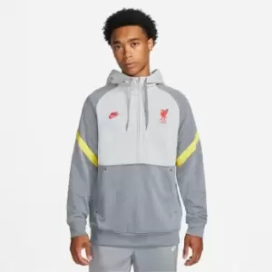 image of Nike Liverpool FC Travel Fleece Hoodie Mens - Grey