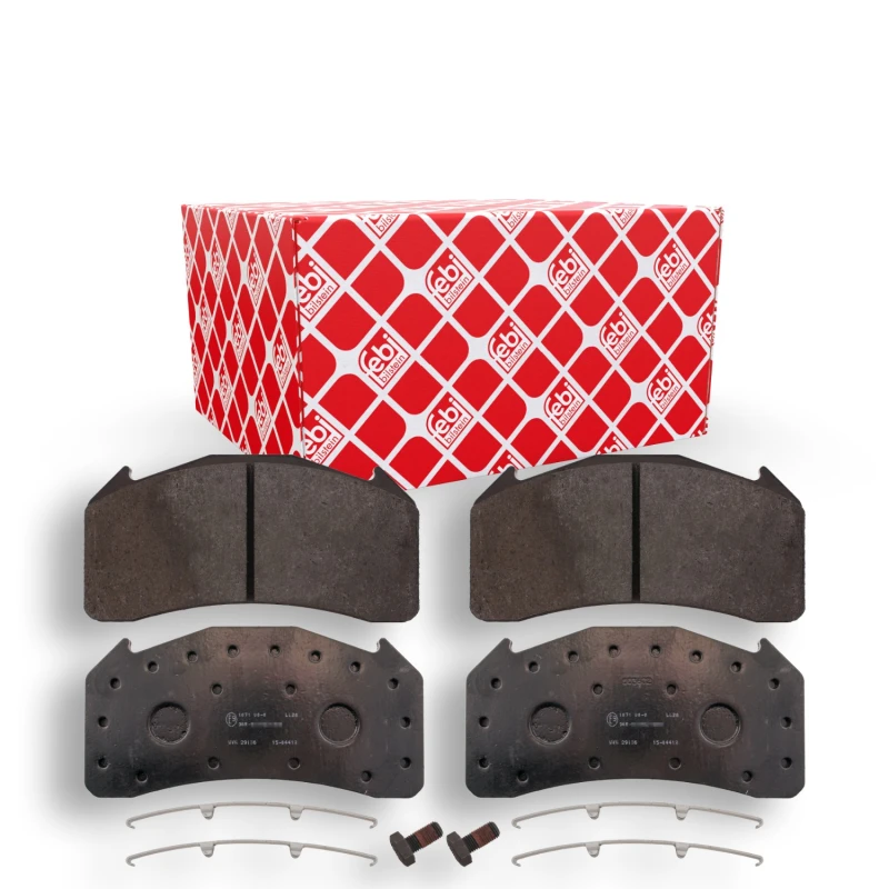 Image of FEBI BILSTEIN 16692 Brake pad set Rear Axle, excl. wear warning contact, with fastening material Brake Pad Set,disc brake (402)
