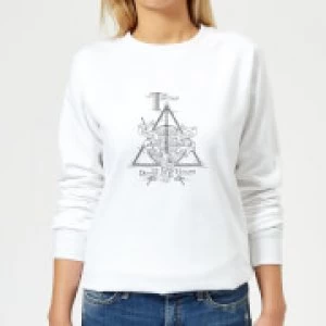 Image of Harry Potter Three Dragons White Womens Sweatshirt - White - 4XL