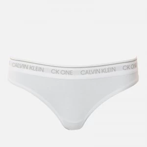 Image of Calvin Klein Womens Logo Thong - White - L