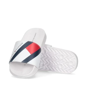 image of Tommy Hilfiger Flag Sliders Junior Boys - White