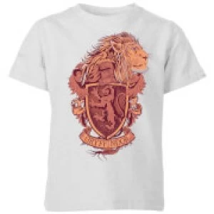 Image of Harry Potter Gryffindor Drawn Crest Kids T-Shirt - Grey - 11-12 Years
