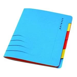 image of Jalema Secolor Sixtab 6- Part File A4 Blue Pack of 5 8331600-10791