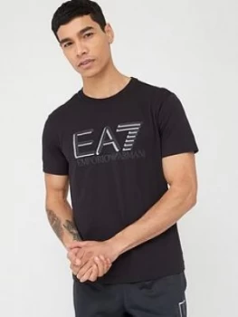 Image of Emporio Armani EA7 Visibility Logo T-Shirt Black Size 2XL Men