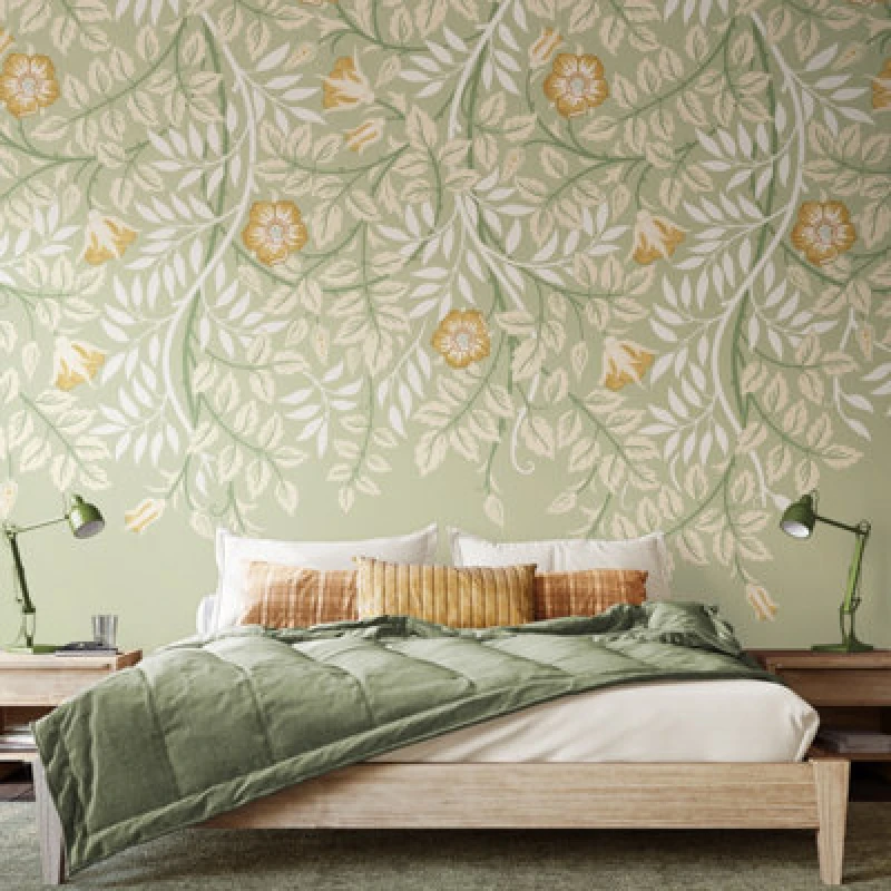 Image of Origin Murals Cascading Rosehip - Sage Green Matt Smooth Paste The Wall Mural 300Cm Wide X 240Cm High