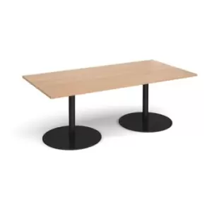 Image of Eternal rectangular boardroom table 2000mm x 1000mm - Black base and beech top