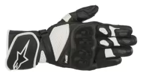 image of Alpinestars SP-1 v2 Motorcycle Leather Gloves, black-white, Size 2XL, black-white, Size 2XL